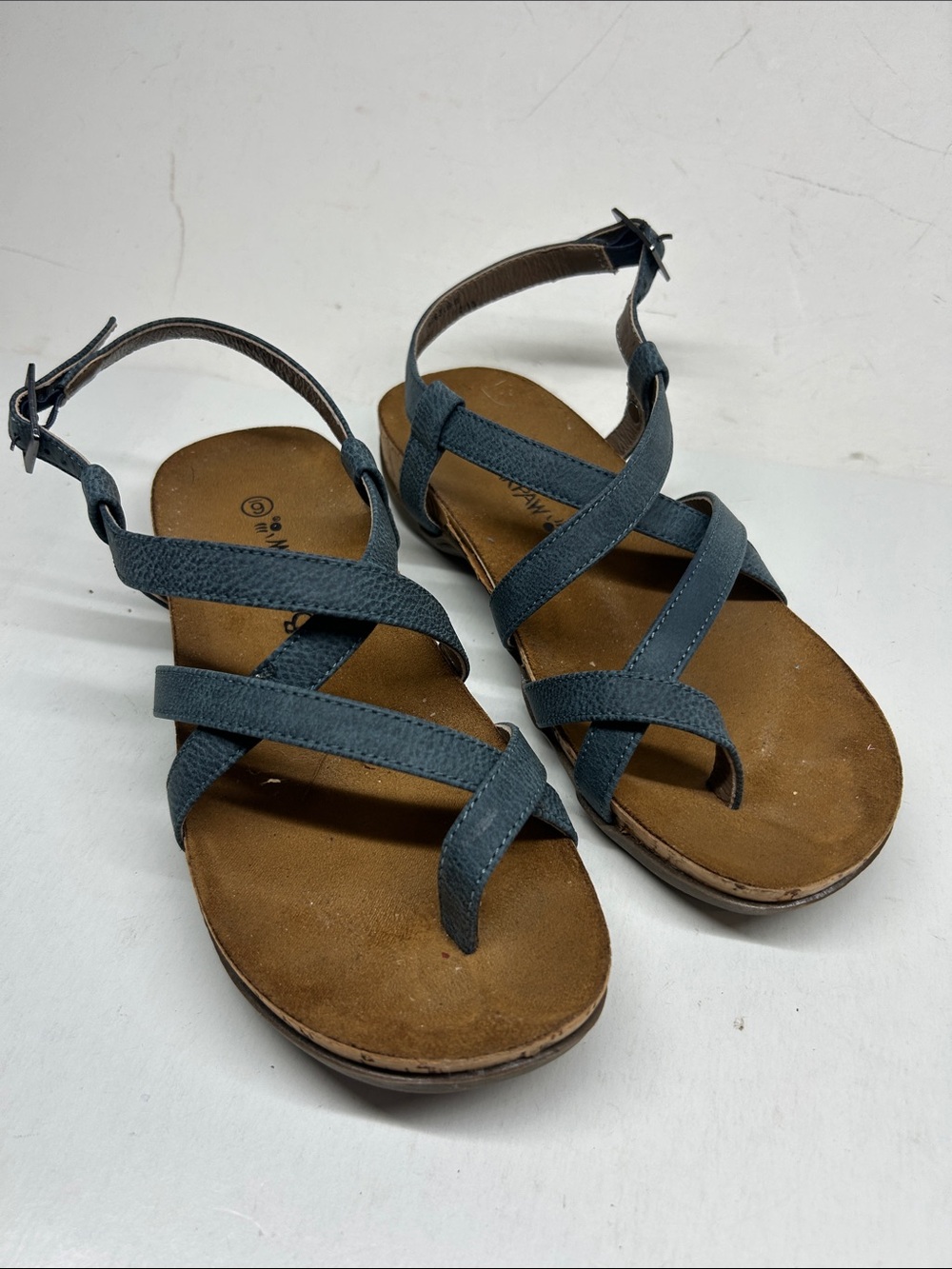 BearPaw Women's Blue Strappy Sandals